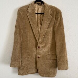 VTG‎ 90s Brooks Brothers Mens 39L Corduroy Sport Coat Brown Preppy 2 Button